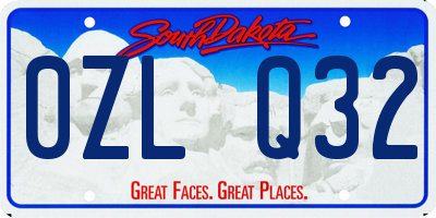 SD license plate 0ZLQ32