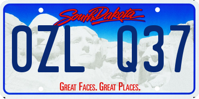 SD license plate 0ZLQ37