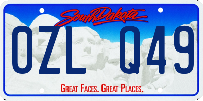 SD license plate 0ZLQ49