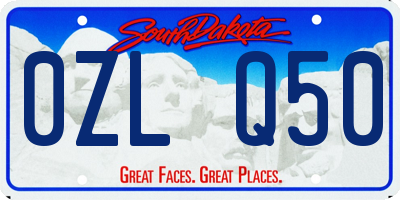 SD license plate 0ZLQ50