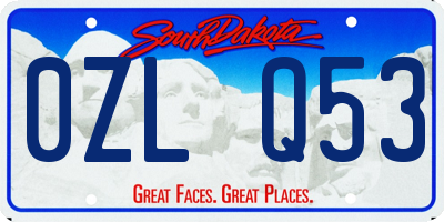 SD license plate 0ZLQ53