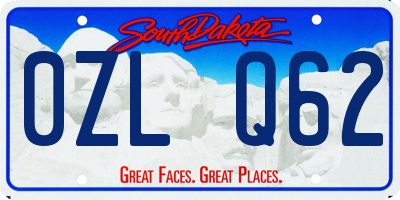 SD license plate 0ZLQ62