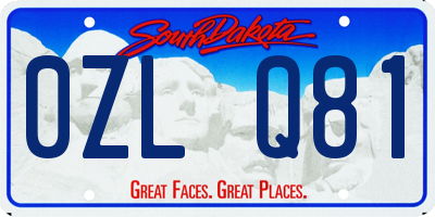 SD license plate 0ZLQ81