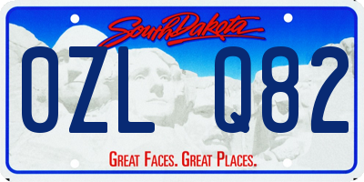 SD license plate 0ZLQ82