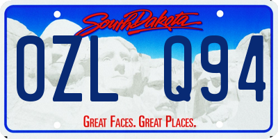 SD license plate 0ZLQ94