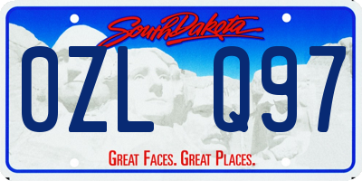 SD license plate 0ZLQ97