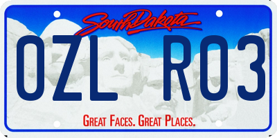 SD license plate 0ZLR03