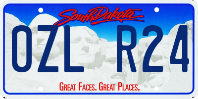 SD license plate 0ZLR24