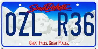 SD license plate 0ZLR36