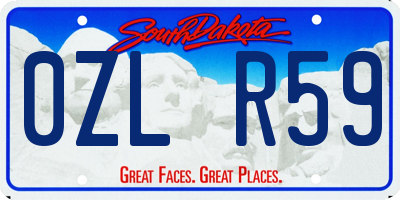 SD license plate 0ZLR59