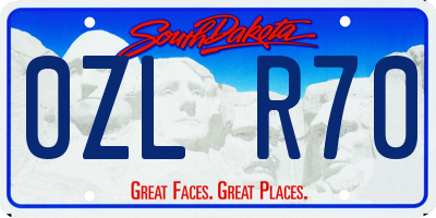 SD license plate 0ZLR70