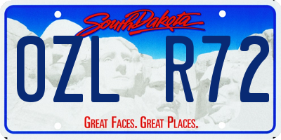 SD license plate 0ZLR72