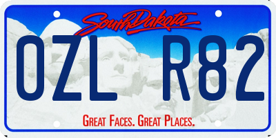 SD license plate 0ZLR82