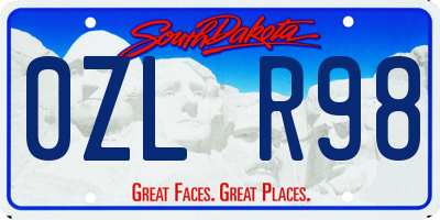 SD license plate 0ZLR98