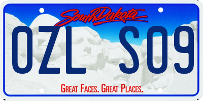 SD license plate 0ZLS09