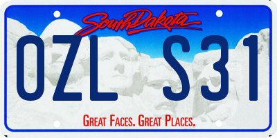 SD license plate 0ZLS31