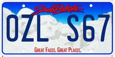 SD license plate 0ZLS67