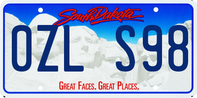 SD license plate 0ZLS98