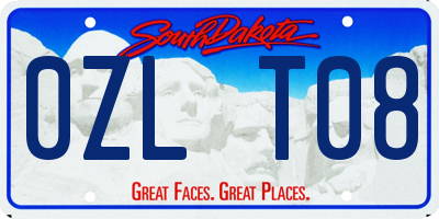 SD license plate 0ZLT08