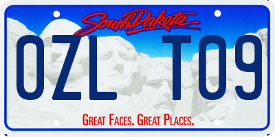 SD license plate 0ZLT09
