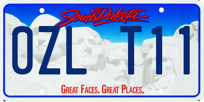 SD license plate 0ZLT11