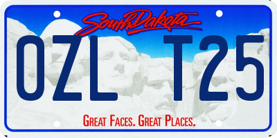 SD license plate 0ZLT25