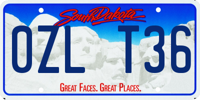 SD license plate 0ZLT36
