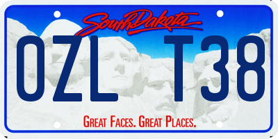 SD license plate 0ZLT38