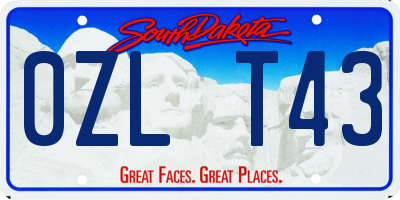 SD license plate 0ZLT43