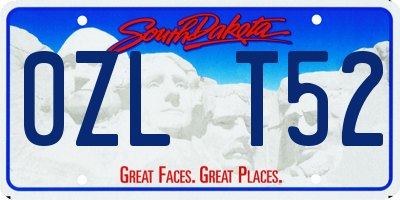 SD license plate 0ZLT52