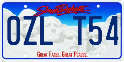 SD license plate 0ZLT54