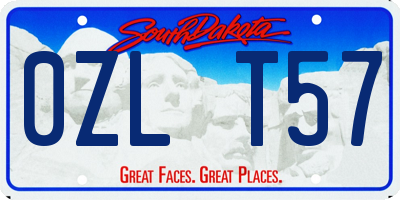 SD license plate 0ZLT57