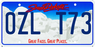 SD license plate 0ZLT73