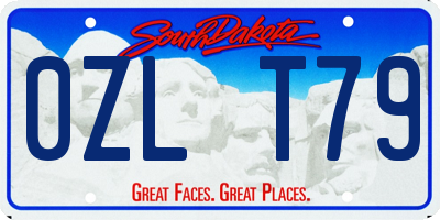SD license plate 0ZLT79