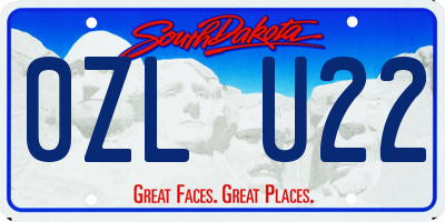 SD license plate 0ZLU22