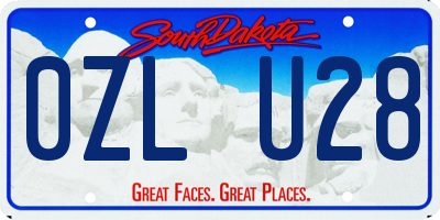 SD license plate 0ZLU28