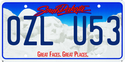 SD license plate 0ZLU53