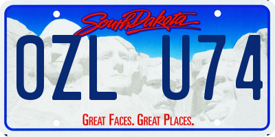 SD license plate 0ZLU74