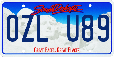 SD license plate 0ZLU89