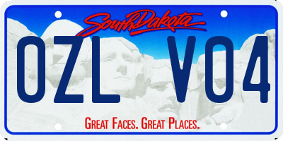 SD license plate 0ZLV04