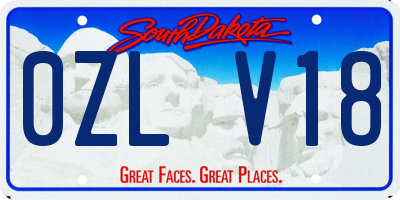 SD license plate 0ZLV18