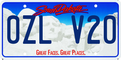 SD license plate 0ZLV20