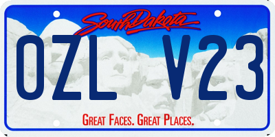 SD license plate 0ZLV23