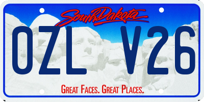 SD license plate 0ZLV26