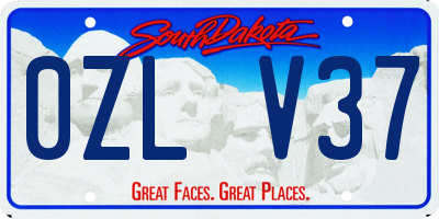 SD license plate 0ZLV37