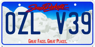 SD license plate 0ZLV39