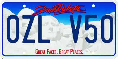 SD license plate 0ZLV50