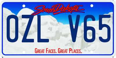 SD license plate 0ZLV65