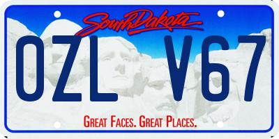 SD license plate 0ZLV67