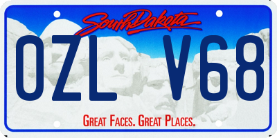 SD license plate 0ZLV68